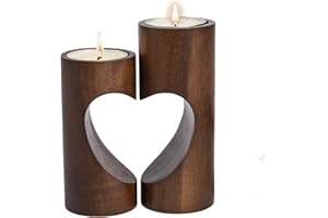 ChasBete Candelabros Decorativos de Velas, Portavelas Madera Romántica Corazón, Portavelas Decoracion para Decoración Hogar