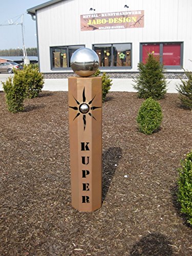 Rost Säule RS93 „Ihr eigener Name“ Säulen Rostsäule Garten Blumensäulen Deko Schalen - 4