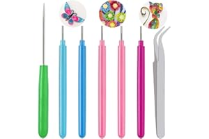 ARPDJK Lot de 7 outils de quilling à fente pour loisirs créatifs, fabrication de cartes, outils de quilling faits à la main et accessoires pour débutants