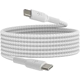 Belkin BoostCharge Braided USB-C to USB-C Cable 6.6ft, USB Type C Cable for iPhone 16, iPhone 15, Samsung Galaxy S24, S23, No