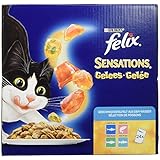 Felix Katzennassfutter Sensations Gelees Geschmacksvielfalt aus dem Wasser, 24 x 100g Portionsbeutel