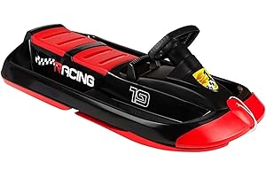 Spiel AG Zweisitzer Schneebob Bob Lenkbob Lenkschlitten 109cm SNO Racing schwarz rot