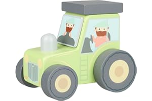 My First Tractor Toy Car - Wooden Farm Vehicles, Cars - Wooden Toys 1 Year Old and Toddler - Fun Educational Small World Toys, Early Development & Activity Toys by Orange Tree Toys