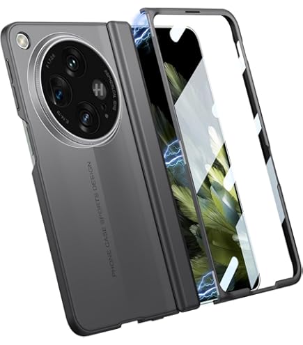 COQUE Hoesje OnePlus Open Cover, Shell-Phone Film Geïntegreerd Scharnier All-inclusive Hoesje met Stand, Opvouwbare Telefoonhoes voor OnePlus Open-Zwart