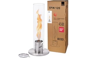 höfats - Spin - Bioethanol Fireplace for Indoors and Outdoors, Table Fire, Lantern and Garden Torch made of Stainless Steel