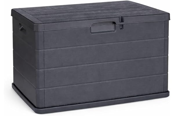 Maury's Coffre Cassapanca 170 Litres Effet Bois, Conteneur de Stockage, en Résine Anthracite, Dimensions 78L x 55l x 52H cm - Fabriqué en Italie