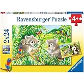 Ravensburger 2x24 Par&ccedil;a Sevimli Koalalar ve Pandalar Yapboz