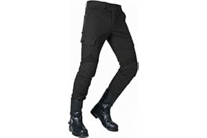 VOLERO® Pantalon de Moto Hombre Originales JES-06 | Pantalón Vaquero Moto con Protecciones | 97% algodón + 3% Spandex | Inserciones elásticas y Protecciones extraíbles