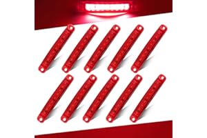 Teguangmei 10pcs Rosso Luce di Posizione Laterale 9LED Luci di Avvertimento del Rimorchio Laterale Luci di Posizione del Camion 3.9" Luci di Ingombro Spia per Rimorchio del Veicolo 12-24V