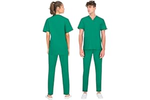 B-well Colombo Divisa Sanitaria Donna e Uomo | Uniforme Sanitaria Donna e Uomo Unisex Set con Casacca e Pantalone | Divise Sanitarie | Tessuto Spesso