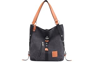 FANDARE Bolsos de Mujer Mochila Bolso Bandolera Bolso Lona de Hombro Bolso Tote Bolso Shopper Bolso de Mano Bolso convertible de mochila Multifuncional para trabajo escuela viaje bolsos cruzados
