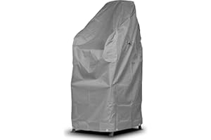 MEHR GARTEN Funda protectora para sillas apilables / plegables | 66 x 66 x 110/150 cm | Poliéster tejido Oxford 600D, color: gris