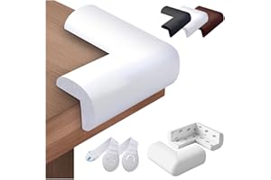 Happy Chlea® 10 x Zabezpieczenie Krawędzi dla Niemowląt z Technologią Aktywnej Pianki, Miękkich Ochraniaczy Narożnych dla Dzieci Oraz 2 Blokady do Szuflad, Stołów, Mebli (Biały)