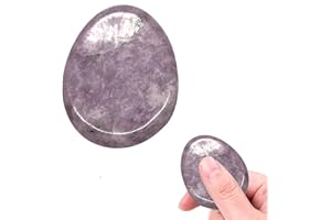 BASTOUR Pierre de Souci pour L'anxiété Cristaux de Guérison Naturel Améthyste Pierre pour L'anxiété et le Stress Pierres Thérapeutiques Pierre D'inquiétude Amulette Chakra Quartz Paume Reiki lithothérapie
