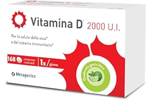 Metagenics Vitamina D 2000 U.I. - Integratore Sistema Immunitario - Per la Salute delle Ossa - 168 Compresse Masticabile