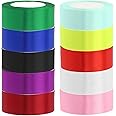 Mardatt 10 Rolls Satin Ribbon Set, 1-1/2" x 25 Yards Fabric Ribbon Double Face Satin Ribbon Single Face Polyester Satin Ribbon Gift Wrapping for Bouquet Wedding Birthday Decoration