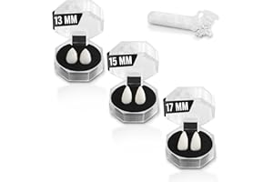 FESTICY Set 3 Paia Denti Vampiro Riutilizzabili - Misure 13mm, 15mm, 17mm - Con Colla Inclusa - Per Bambini e Adulti - Perfetti per Costume Vampiro Bambino e Dentiera Vampiro Halloween 👻🦇