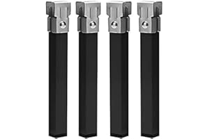 Miroytengo Juego de 4 Patas Cuadradas 40 cm Metálicas con Abrazadera para Somier Tubo 30x30 mm