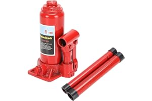 Youyijia Bottle Hydraulic Jack 5Ton Portable Compact Car Lifter Heavy Hydraulic Lifting Equipment Car Jack Used for Repair and Replacement Compact Low Chassis Car Saloon On Road or in Garage