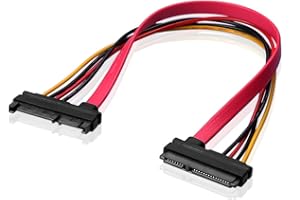 SIENOC 22-pinowy (7 + 15) SATA męski na żeński kabel przedłużający kabel przedłużający SATA – 30 cm