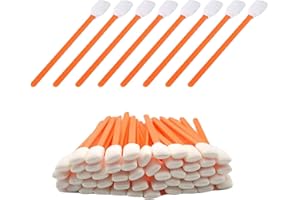 MINZHI 100 pezzi di Pulizia tamponi, Tamponi per La pulizia, Tamponi di spugna, Tamponi per pulizia, Bacchette per la pulizia, adatti per la pulizia di prodotti microelettronici e ottici, ecc. (arancione)