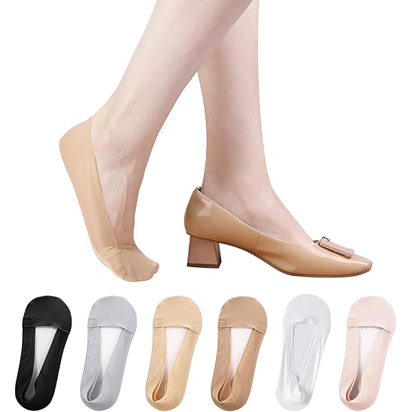 Calzini Invisibili Donna - 6 Paia Traspiranti Con Suola Antiscivolo In Cotone