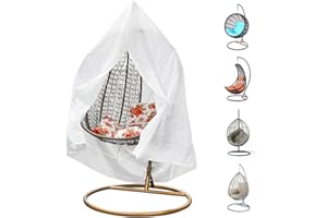 E-SENIOR Housse de Protection pour Fauteuil Suspendu avec Fermeture éclair, Résistante aux Intempéries, Indéchirable, épaisse, Transparente, 190 x 115 cm, Tissu PEVA pour Fauteuil Oscillant, Panier Suspendu