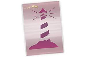 CraftStar Lighthouse Stencil - Sea Themed Craft, Tile or Wall Decor Stencil