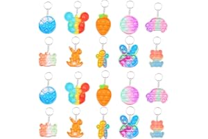 HABNI 20 Pezzi Portachiavi pop, Mini Fidget Toys, Confezione Sfusa, Gadget Compleanno Bambini, Bomboniere per Bambini di età Compresa Tra 4 e 12 Anni, Gadget da Riempire per i Premi in Classe