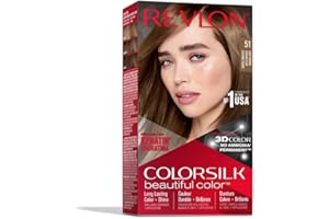 REVLON Colorsilk Colorazione Permanente Capelli Fai-Da-Te a Casa, Senza Ammoniaca e Arricchita con Cheratina, 40 - Castano Cenere Medio