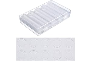 MULOVE Lot de 100 capsules et 4 tailles en plastique EVA avec joint de protection, album rond pour pièces de monnaie avec boîte de rangement pour fournitures de collection de pièces de monnaie