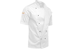 strongAnt Kochjacke Herren Kurzarm inkl. Kugelknöpfe easyClean Slim Fit Kochuniform Bäckerjacke
