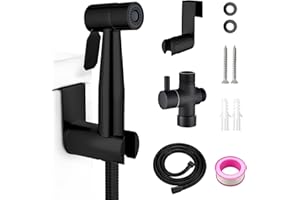 HJZ Handheld Toilet Bidet Sprayer Kit, Stainless Steel Toilet Water Spray Bidet Attachment with Hose, Bathroom Shattaf Cloth Diaper Sprayer Set for Personal Hygiene, Feminine Hygiene, Pet Shower