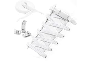 Shecret Cordones Elásticos - Cordones Planos 7mm Sin Nudos con Cierre Metálico, 120cm - Para Zapatillas, Trabajo y Uso Diario - Hombre/Mujer