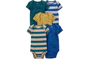 Acuryx Body a Maniche Corte Unisex Bambino Pacco da 5 Pezzi Pagliaccetti Neonato Estivi Tutine di Cotone 0-24 Mesi