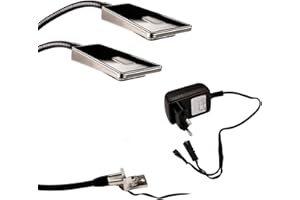 SOTECH SECOTEC 2 x Lampada da Letto LED 12V Nera senza Alimentatore Lampada incl. alimentatore Flessibile Lampada da Lettura