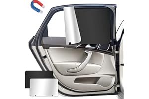 CHWNIBAY Pare Soleil Voiture Bébé, 2 Pièces Rideau Voiture Magnétiques, Pare Soleil Voiture de Protection Solaire, Fenêtre Latérale Arrière pour Enfants Adultes et Animaux