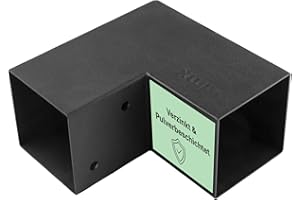 CLIP'N'SHADE L Pfostenverbinder für Wandanbindung L-Form für Terrassenüberdachung 100x100 mm Holzbalken – Stahl schwarz verzinkt & pulverbeschichtet | Eckverbinder für Pfosten | L Befestigungswinkel