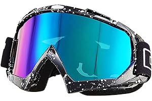 Mdurian Gafas de Moto Aviador Estilo piloto Motocicleta Gafas de esquí ATV Dirt Racing Scooter de Gafas de Sol con protección UV a Prueba de Polvo len Colorido