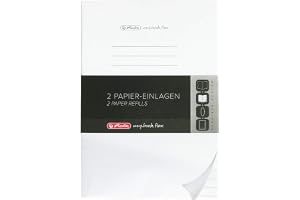 Herlitz 50034093 Refill för anteckningsbok flex, A4, 2 x 40 ark linjerat, 1 styck