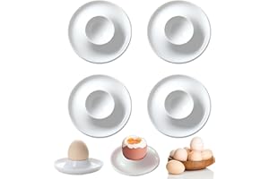 Vastsea 4 Pezzi Portauovo in Ceramica,Porta Uova in Porcellana Uovo,in Porcellana Porta Uova Sode,per Casa, Cucina,Ristorante(Bianco)