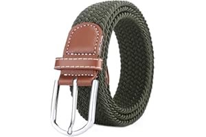 BOZEVON Ceinture tissée élastique - Ceinture en tissu extensible tressé multicolore pour hommes femmes