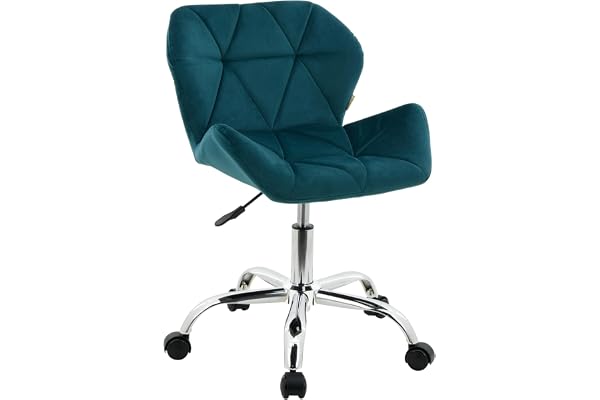 HNNHOME® Chaise de bureau moderne pivotante en tissu rembourré pour maison, bureau, hauteur réglable