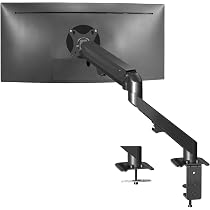 VIVO Support De Bureau à Bras Simple Pour Écrans Jusqu'à 32" & 38" Ultra Large - Réglable Blanc