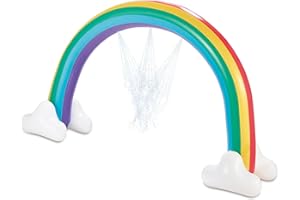 Summer Waves Regenbogen Wassersprinkler | 251x79x190 cm bunt | Wasser Sprinkler und Wasserspielzeug für den heimischen Garten | Kinder Wasserspaß für zu Hause inkl. Reparaturset