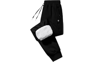 Imuedaen Jogginghose Herren Winter Fleece Gefüttert Warme Trainingshose Fleece Plüsch Gefüttert Jogger Hose Sweatpants Winterhose Traininghose mit Tasche