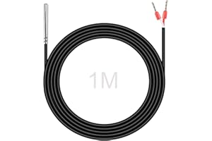 ENOPYO PT1000 Temperatursensor 1M,Digitaler Wasserdichter Temperaturfühler mit Wasserdichtem Edelstahlfühler und Silikonmaterial Kabel up to 200 °C Kompatibel mit Raspberry Pi(1 Stk)