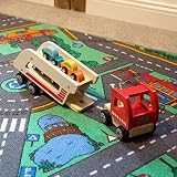 Ultrakidz Autotransporter aus Naturholz mit 4 Autos und abnehmbarem Anhänger - 4