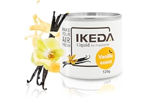 ‎IKEDA SCENTS Auto Duft Lufterfrischer Flüssigdose | Autoerfrischer | Starker Geruchsbeseitiger | 60 Tage längerer Duft Autoparfüm | Autozubehör für Männer Frauen | Frischer Geruch für Lkw Heim Büro (120g Vanille)