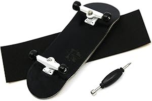 Teak Tuning 32mm PROlific Complete Fingerboard - The Monochrome | 32mm x 97mm Handmade Maple Wooden Deck | Pro Board Shape | Polyurethane Bearing Wheels | O-Ring Tuning